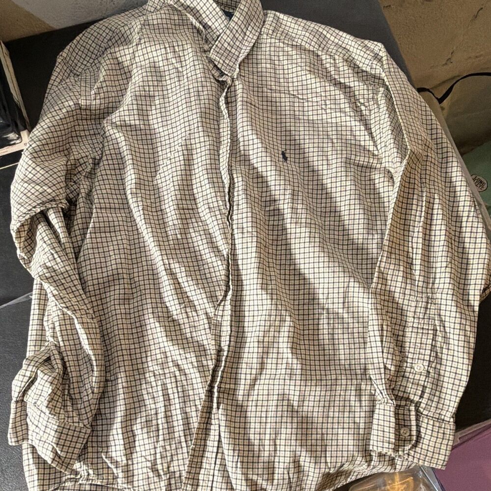 Polo Ralph Lauren Men's Large Button-Down Long Sleeve Shirt 100% Cotton